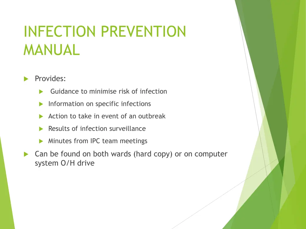 infection prevention manual