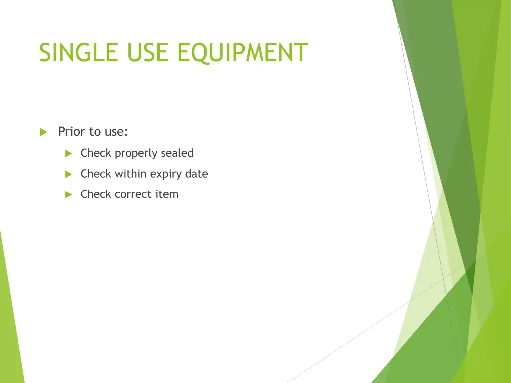 single use equipment 1