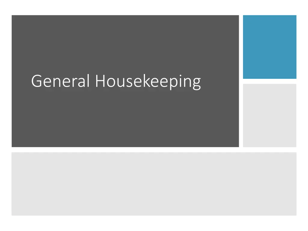 general housekeeping