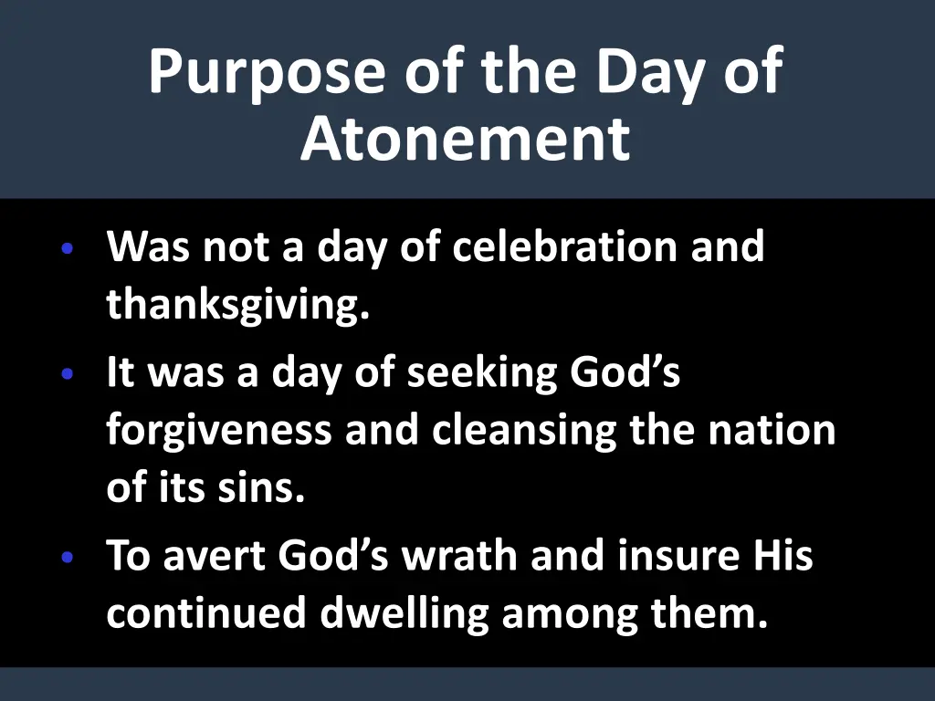 purpose of the day of atonement