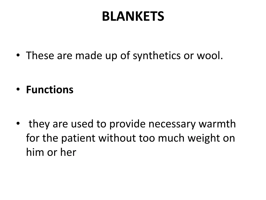 blankets