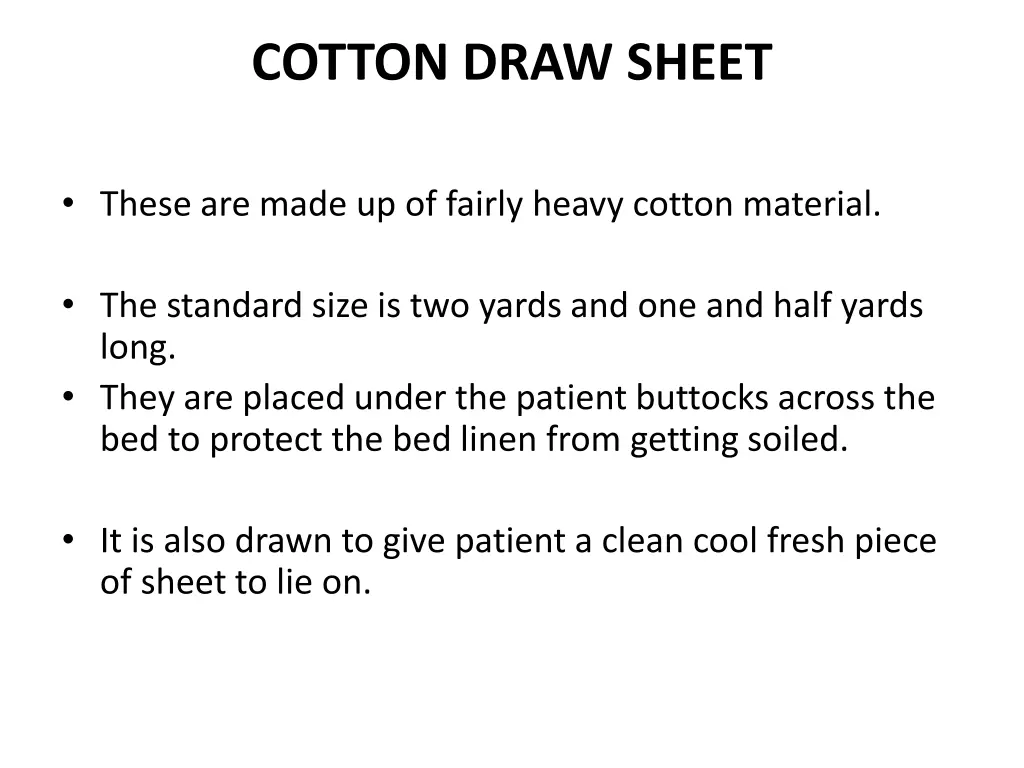 cotton draw sheet