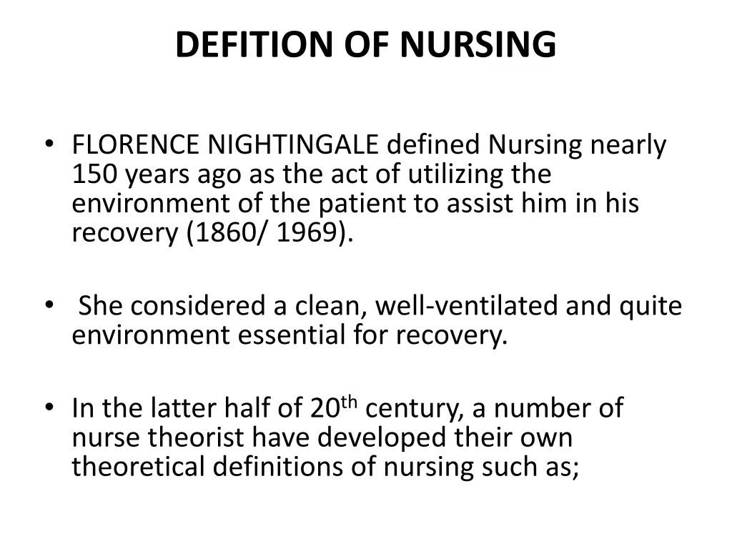 defition of nursing