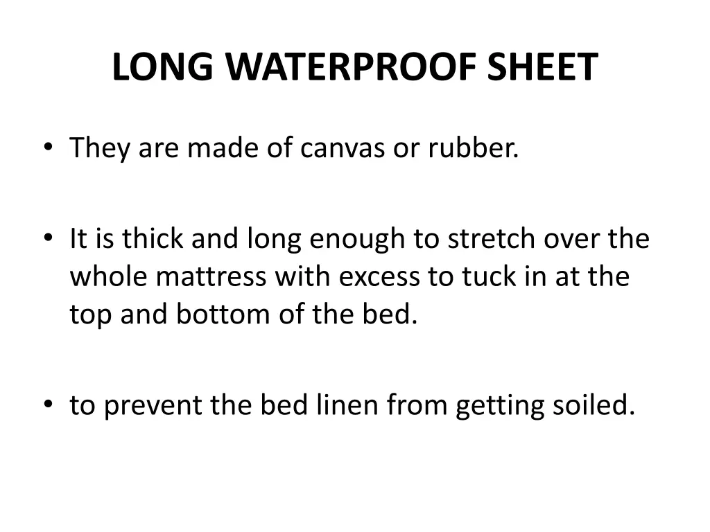 long waterproof sheet