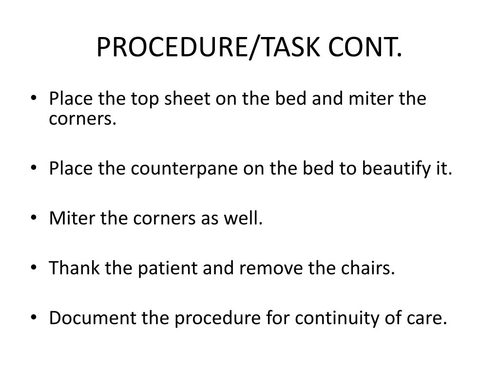 procedure task cont