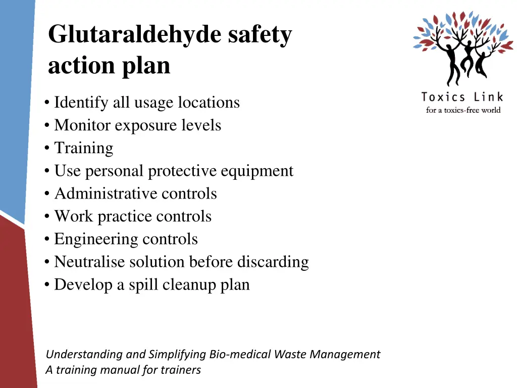 glutaraldehyde safety action plan