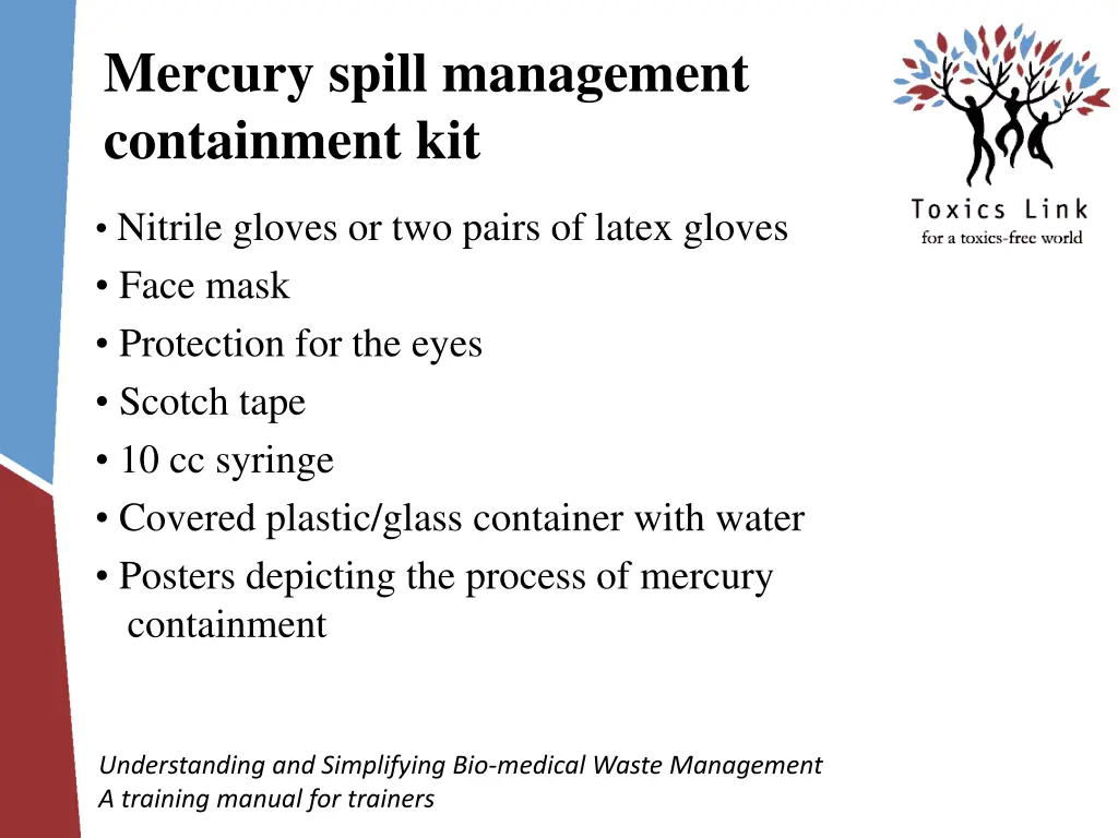 mercury spill management containment kit