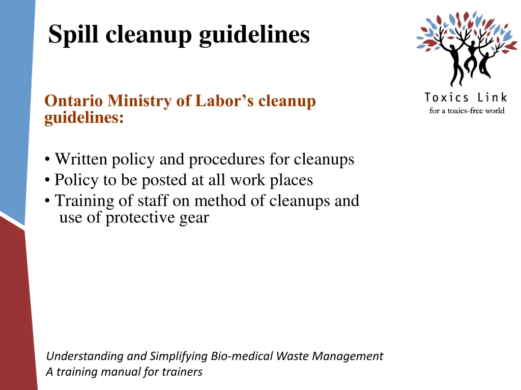 spill cleanup guidelines