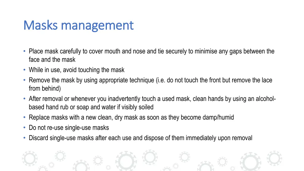 masks management masks management