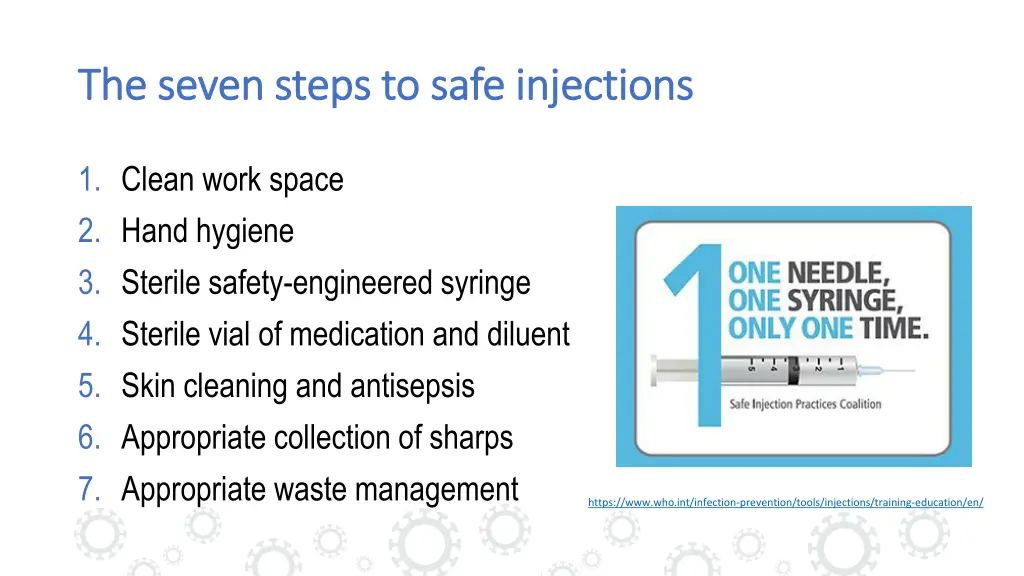 the seven steps to safe injections the seven