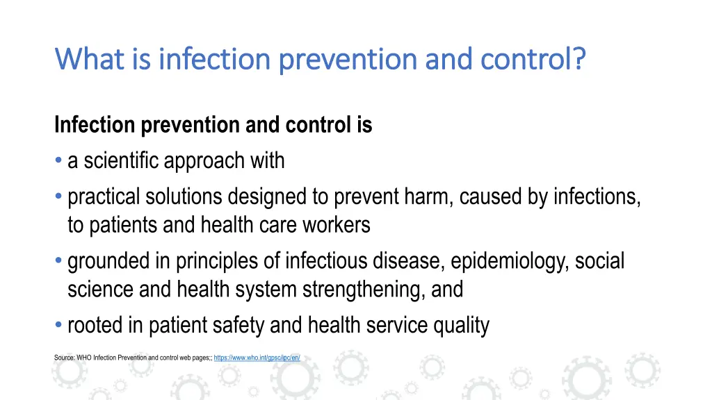 what is infection prevention and control what