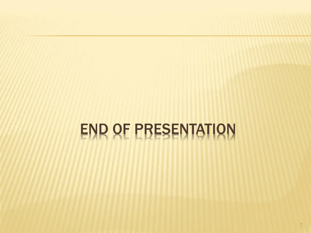 end of presentation