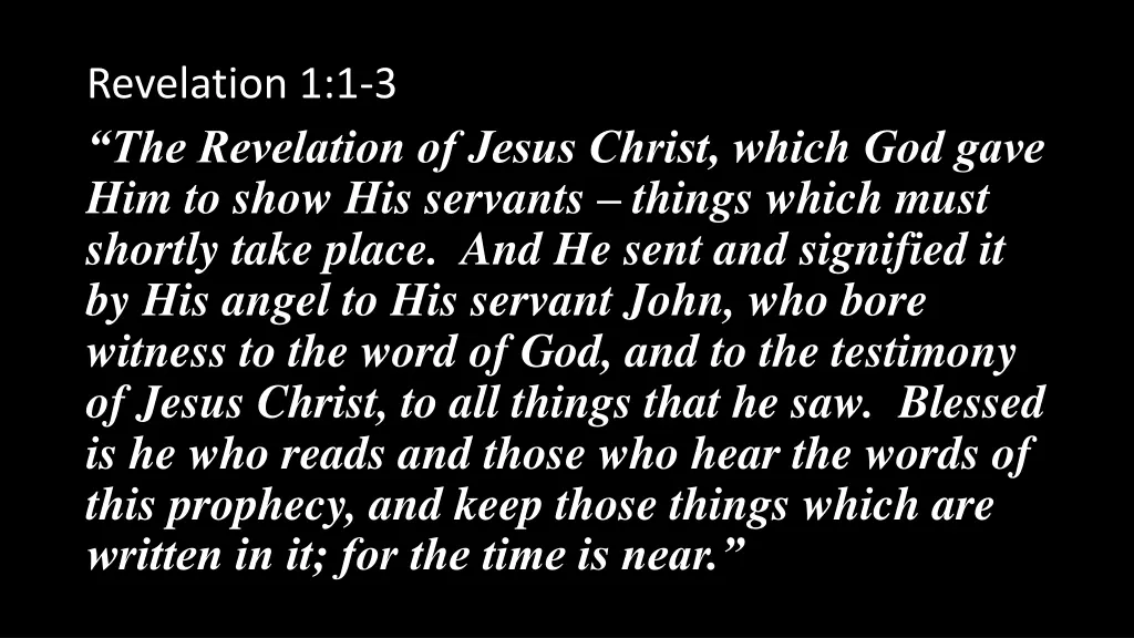 revelation 1 1 3 the revelation of jesus christ