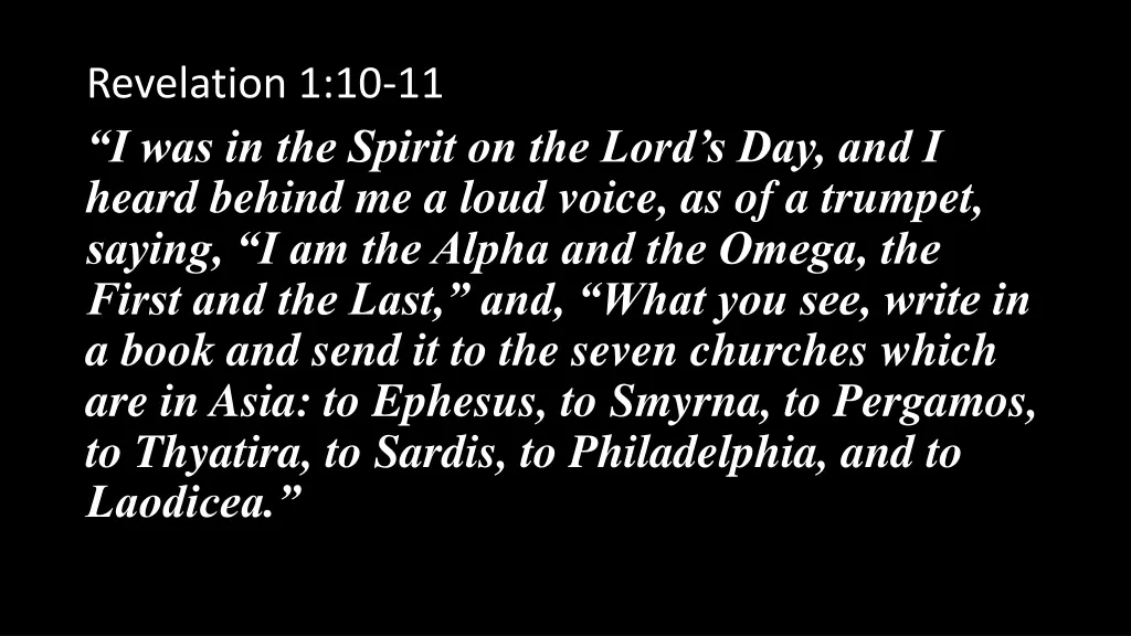 revelation 1 10 11 i was in the spirit