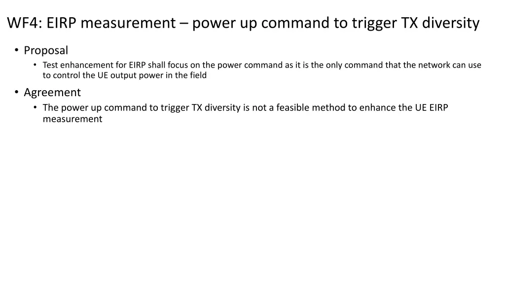 wf4 eirp measurement power up command to trigger