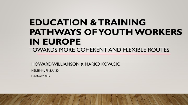 education training pathways of youth workers