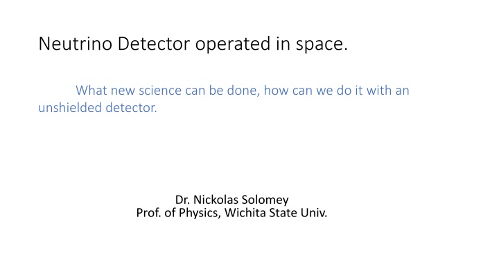 neutrino detector operated in space