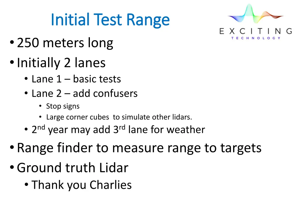 initial test range initial test range 250 meters