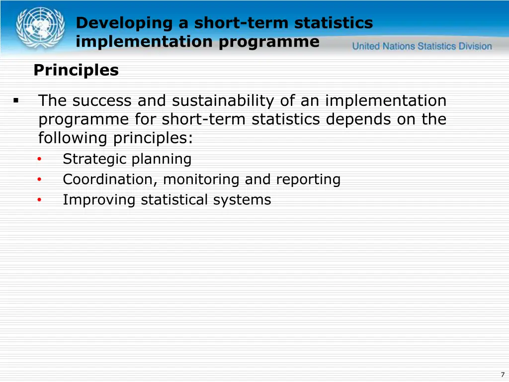 developing a short term statistics implementation 1