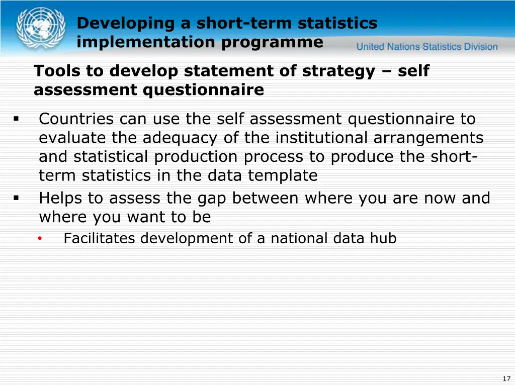 developing a short term statistics implementation 11