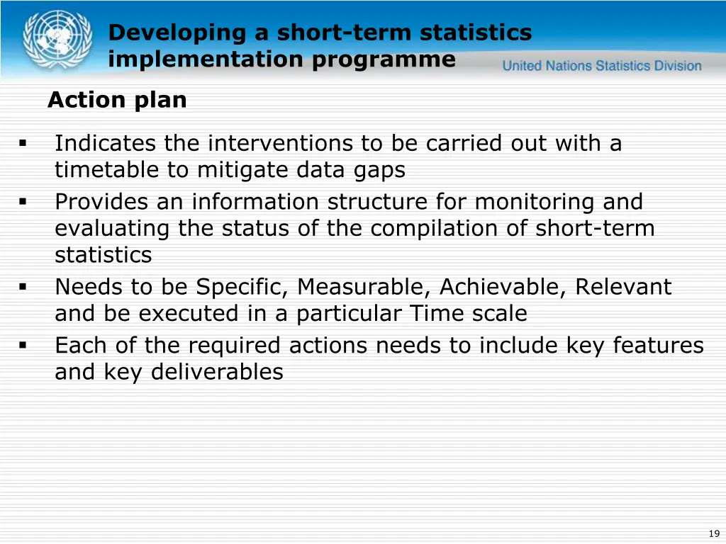 developing a short term statistics implementation 13