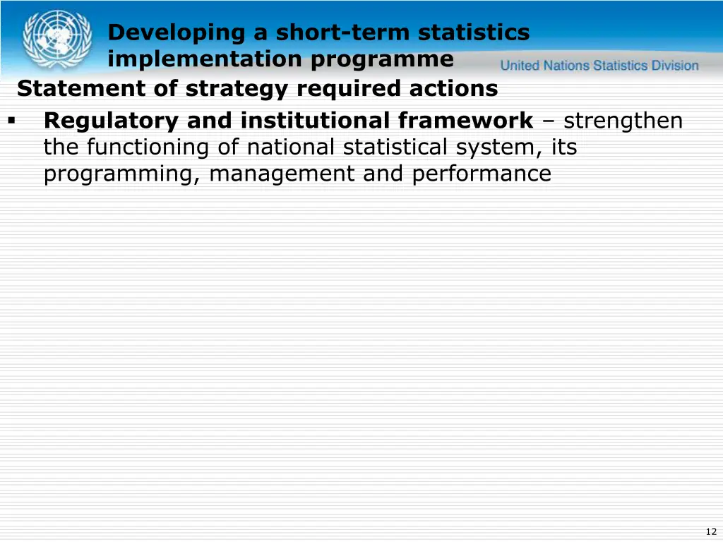 developing a short term statistics implementation 6