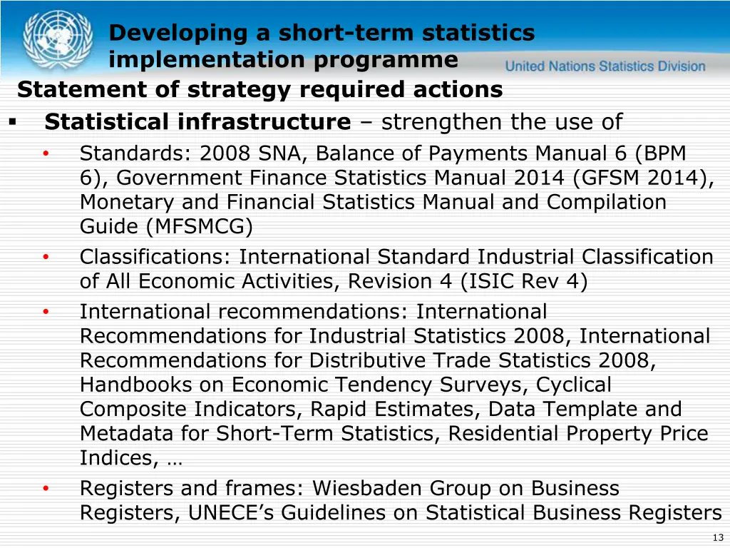 developing a short term statistics implementation 7