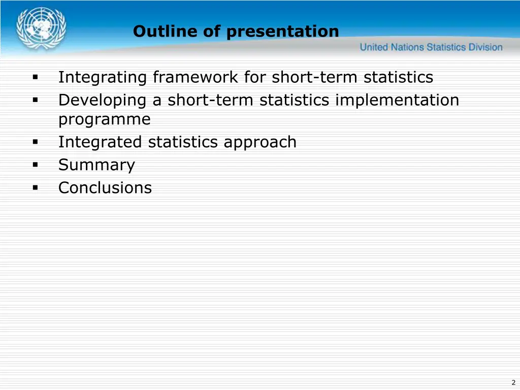 outline of presentation