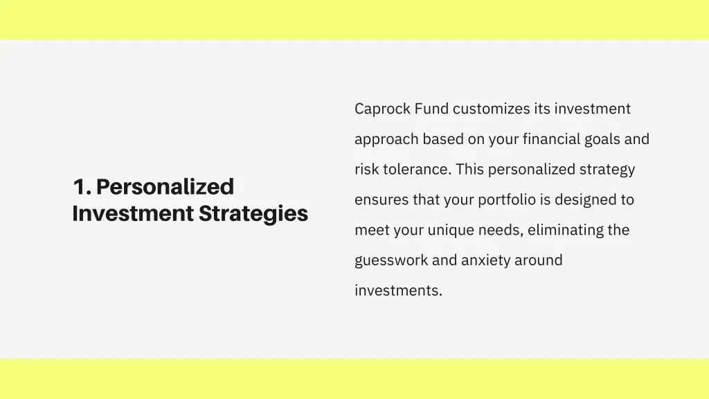 caprock fund customizes its investment