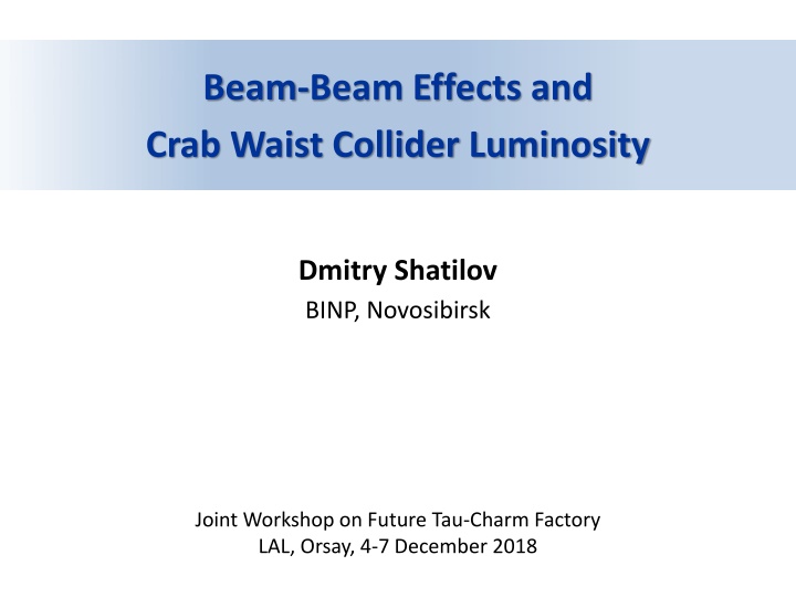 beam beam effects and crab waist collider