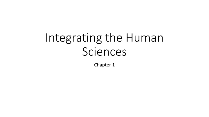 integrating the human sciences