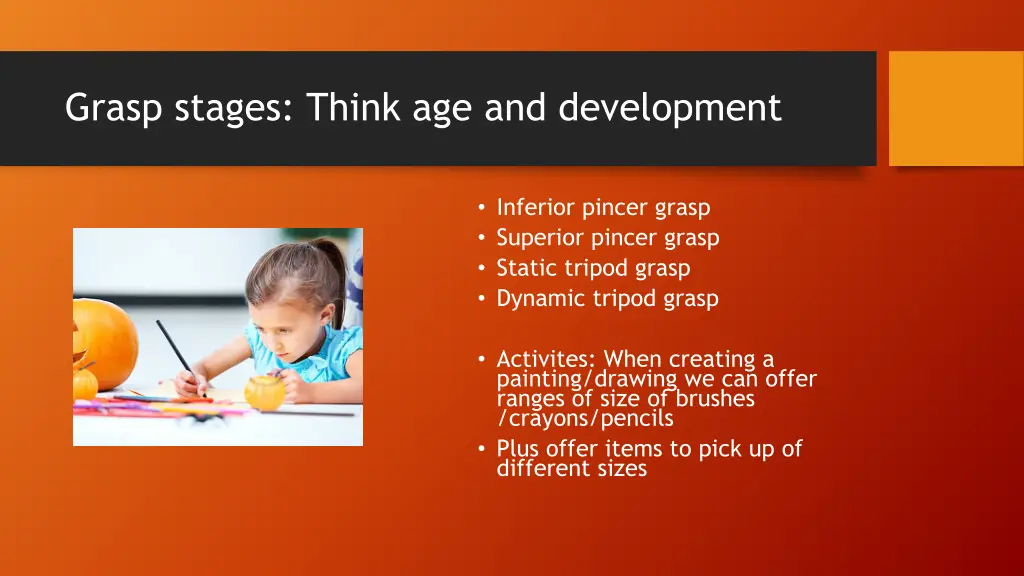 grasp stages think age and development