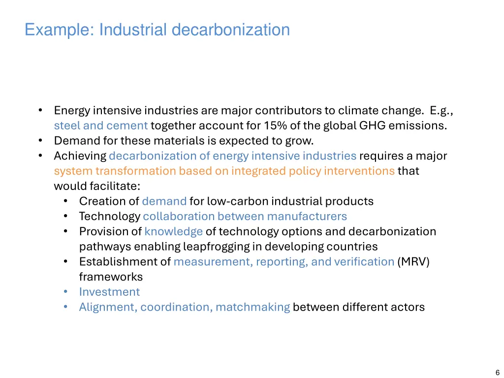 example industrial decarbonization