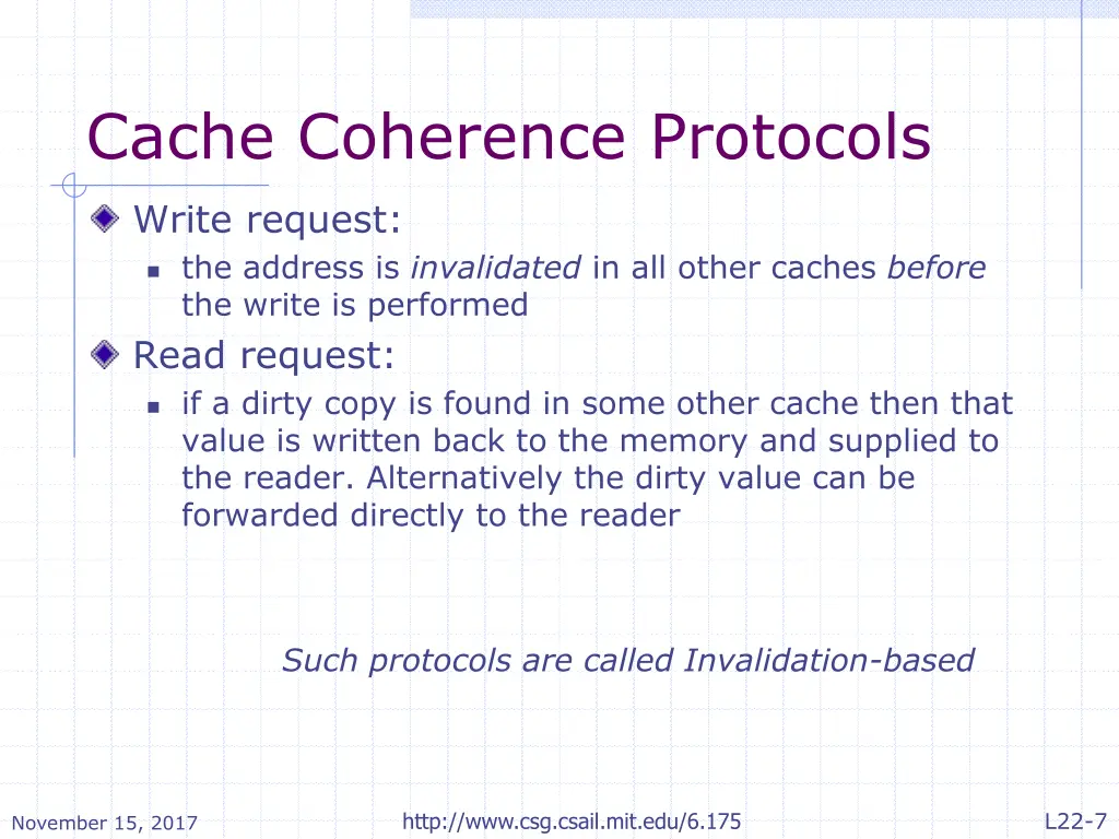 cache coherence protocols