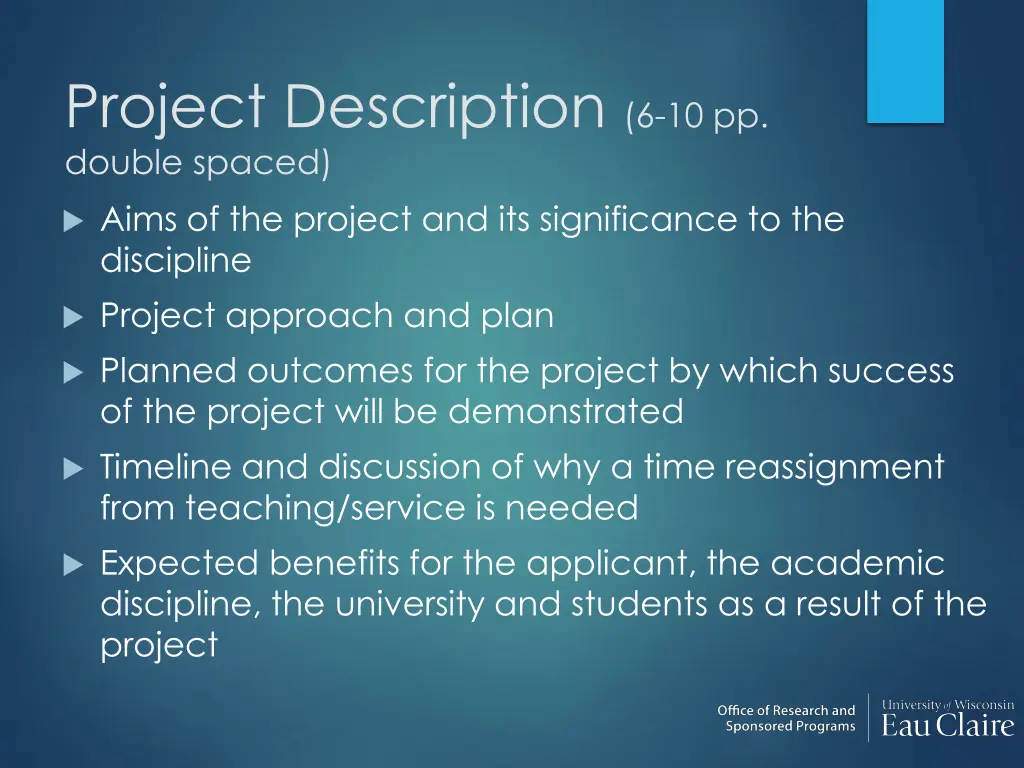 project description 6 10 pp double spaced