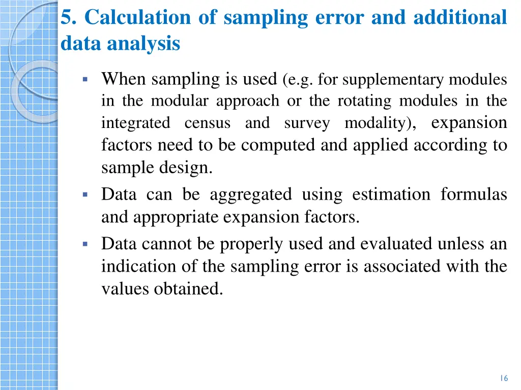 5 calculation of sampling error and additional