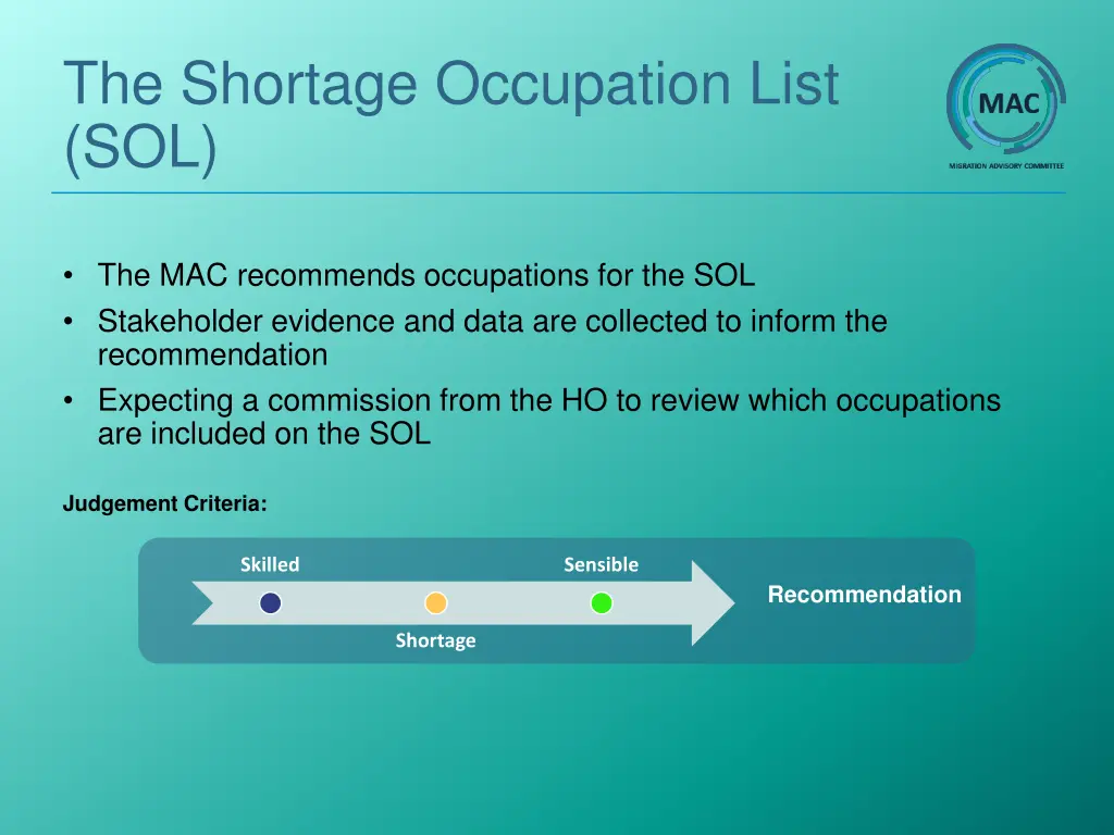 the shortage occupation list sol