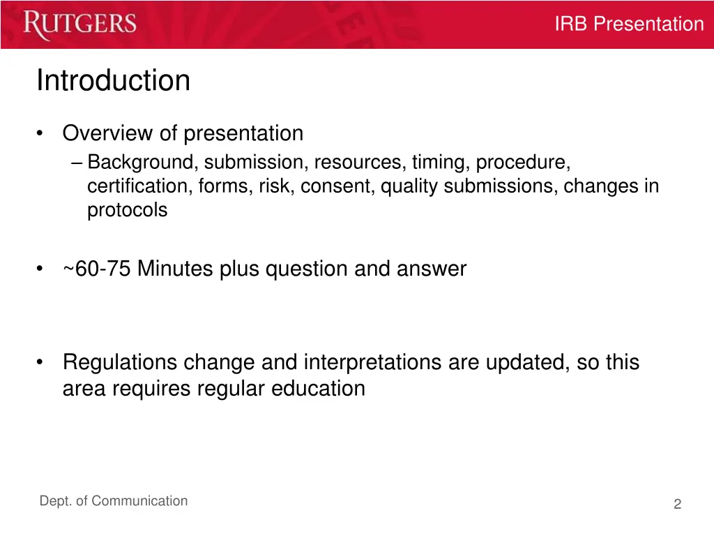 irb presentation