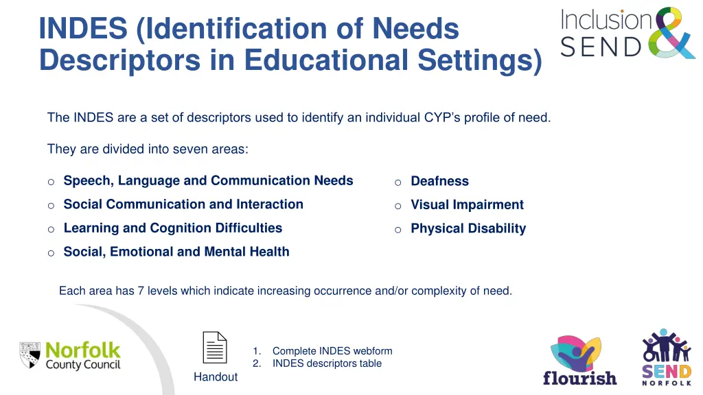 indes identification of needs descriptors