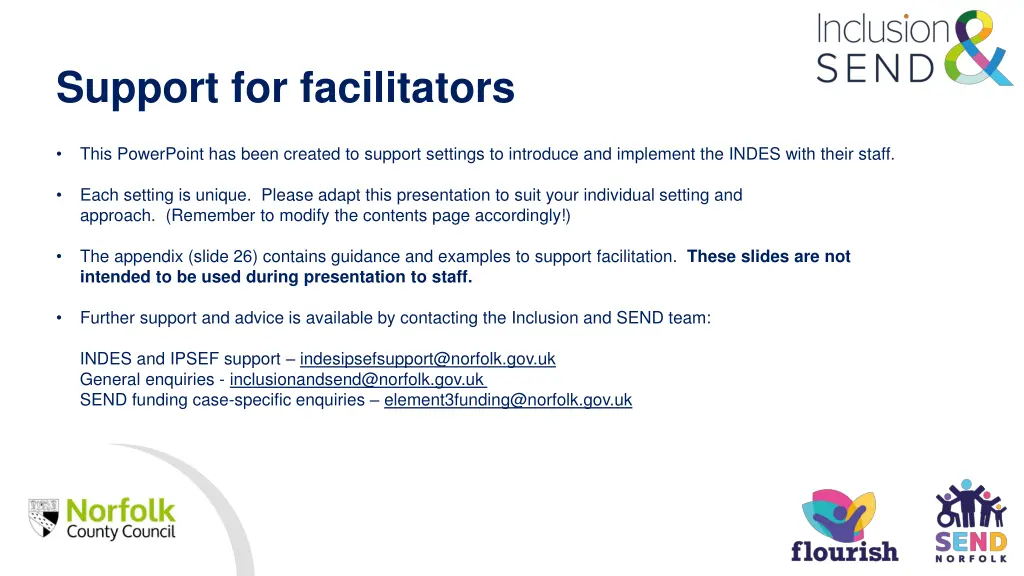 support for facilitators