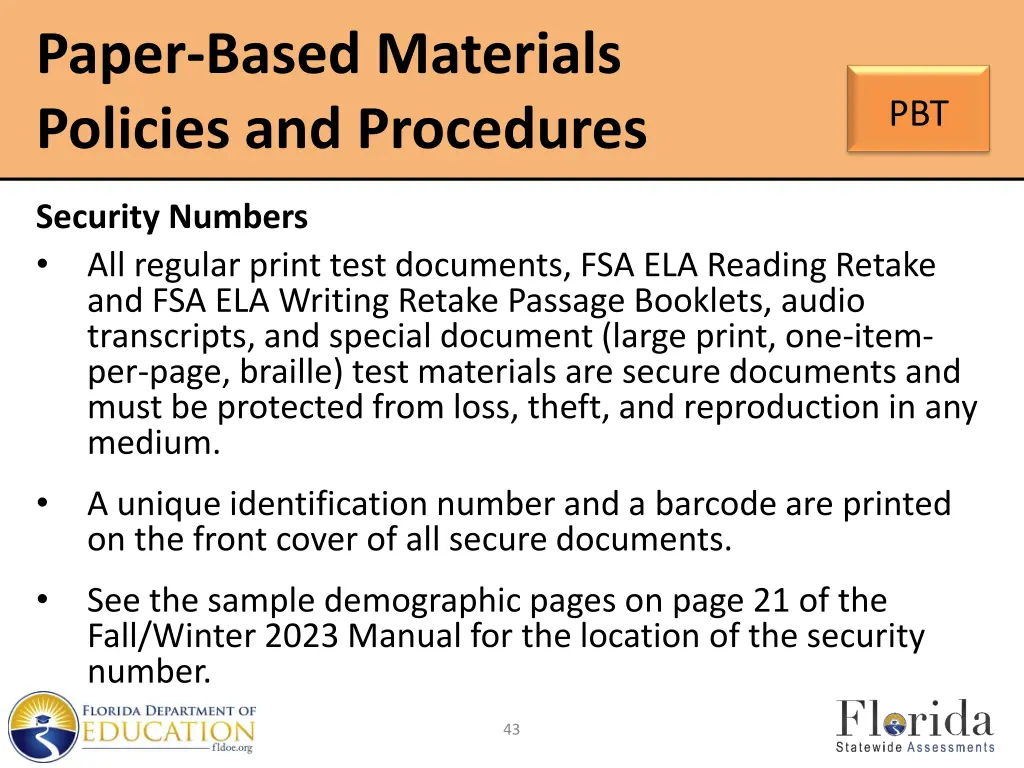 paper based materials policies and procedures