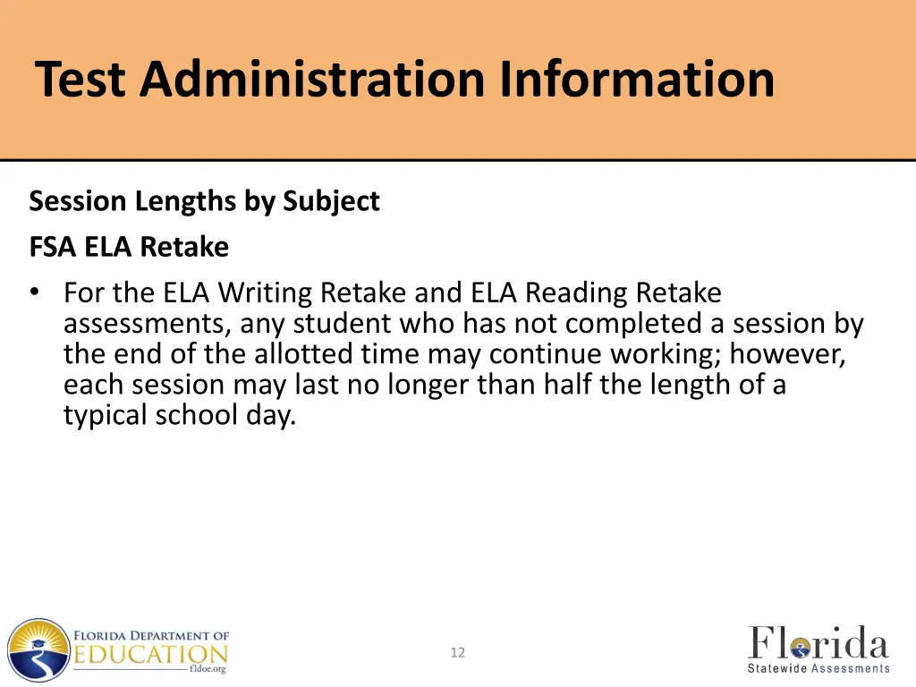 test administration information 1