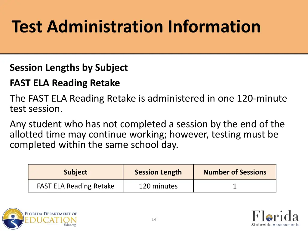 test administration information 3