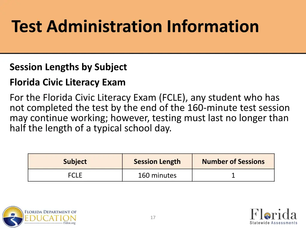 test administration information 6