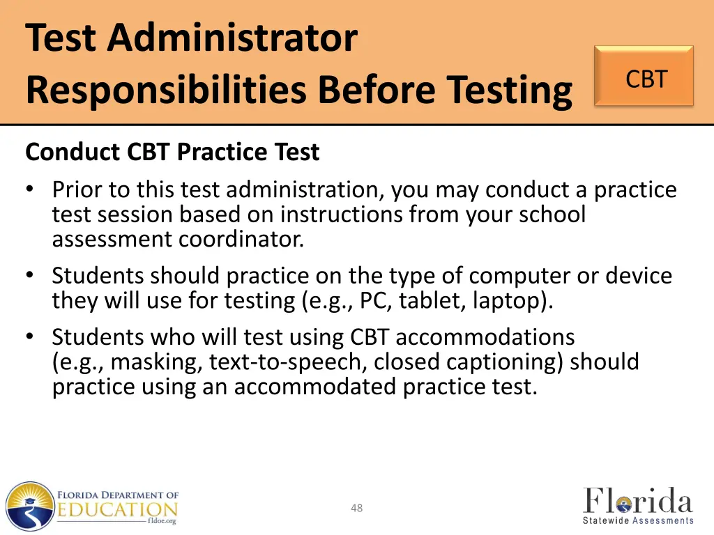 test administrator responsibilities before testing 1