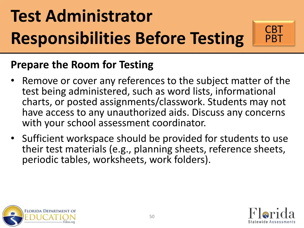 test administrator responsibilities before testing 3