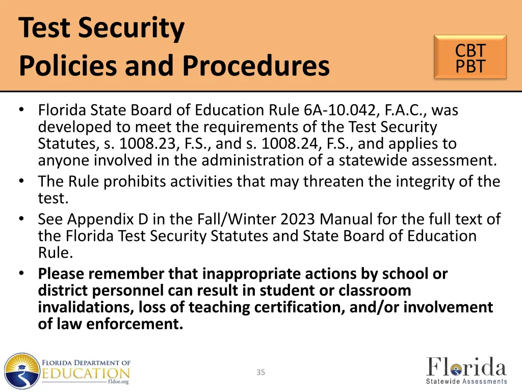 test security policies and procedures