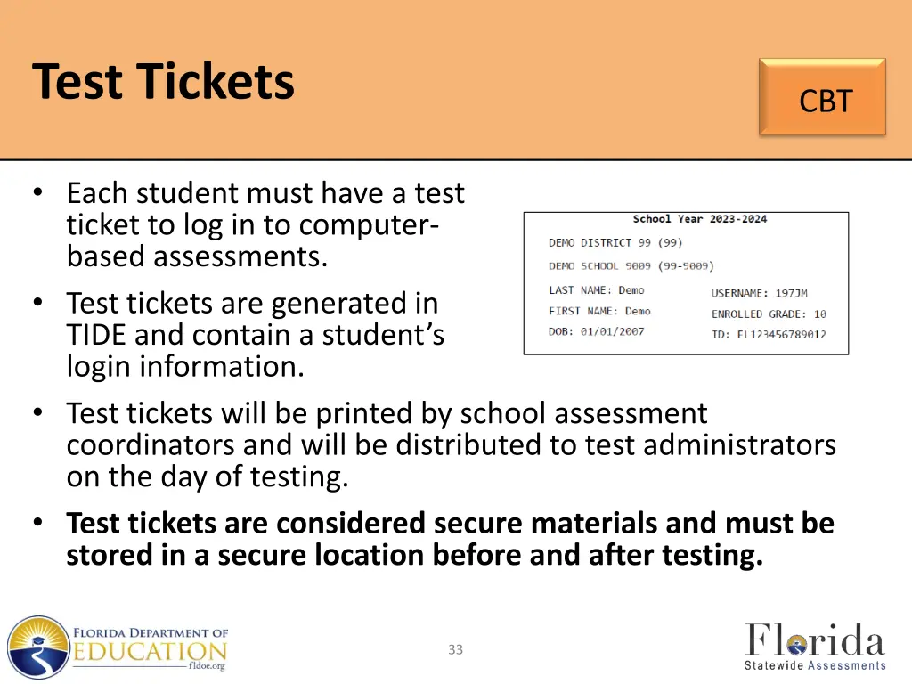 test tickets