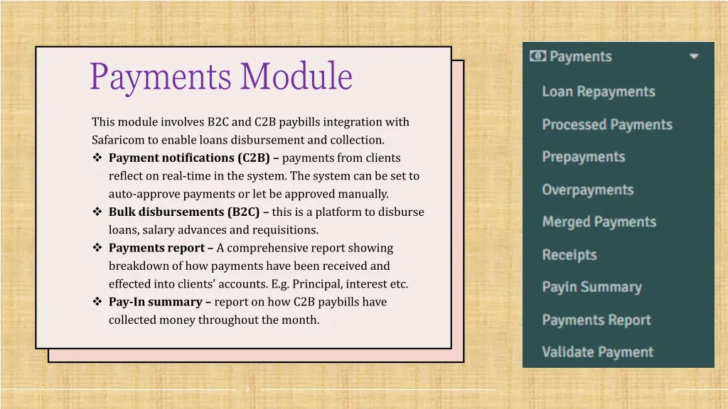 payments module