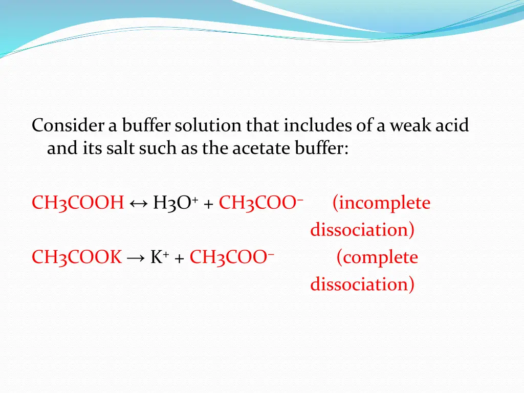 consider a buffer solution that includes